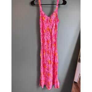 J.Crew Women's Bright Floral w/ Oranges Sleeveless Slip Sundress